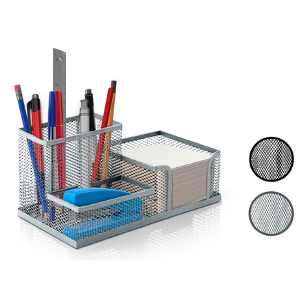 Organizador Mesa Escritório Porta Treco Lápis Caneta Post It Cor Prateado Organizador Mesa Escritório Porta Treco Lápis Caneta Post It Cor Prateado