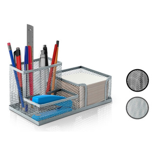 Organizador Mesa Escritório Porta Treco Lápis Caneta Post It Cor Prateado Organizador Mesa Escritório Porta Treco Lápis Caneta Post It Cor Prateado