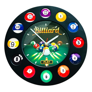 Reloj Pared Plastico Bolas De Billar 31.5 Cm Reloj Pared Plastico Bolas De Billar 31.5 Cm