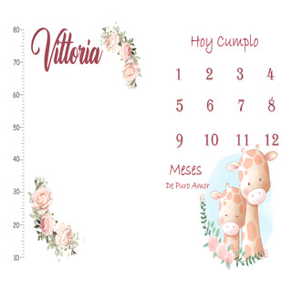 Lona Manta Crecimiento Bebe Semana Mes Lavable Jirafa Mama Lona Manta Crecimiento Bebe Semana Mes Lavable Jirafa Mama