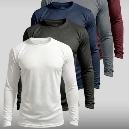 Kit 5 Camisetas Térmica Masculina Manga Longa Dry Fit Branca-preta-marinho-cinza-vinho G