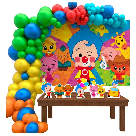 Painel + Displays Festa Plim Plim Um Herói Do Coração