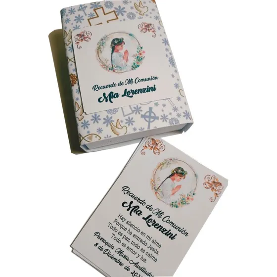 30 Estampas Comunion  12 Cm X 8 Cm Con Cajita De Regalo