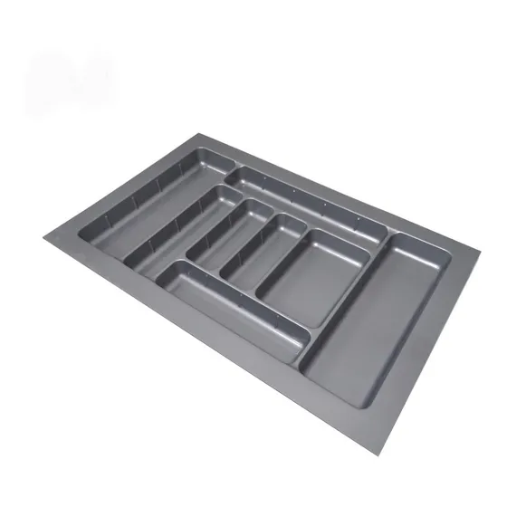 Cubertero Gris Plástico Abs Módulo 80 Cm Marca Bari