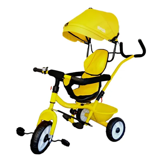 Triciclo Giratorio 360° Y Capota Amarillo Tinok