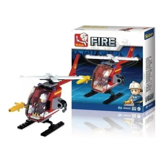 Sluban Fire Bloques Para Armar Helicoptero Bomberos X 80 Pcs