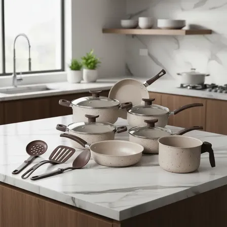 Jogo De Panelas De Cozinha Teflon 10 Peças Bianco Premium Bianco Premium