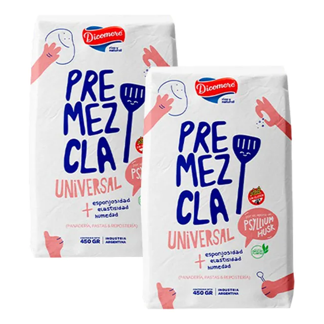 Harina Premezcla Celiaco Dicomere X450g C/psyllum - Pack X2
