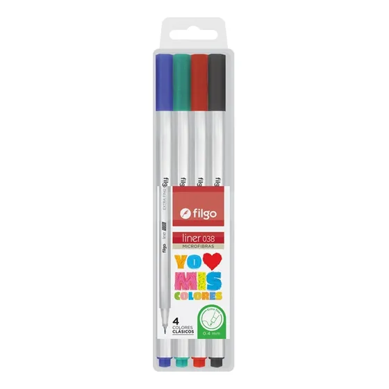Microfibras Filgo Liner 038 X4 Colores Clasicos
