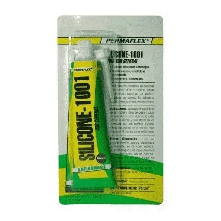 Silicon Sellador Transparente Antihongos 70ml Pomo Permaflex