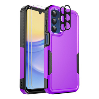 Funda Para Samsung Galaxy A15 Con Protector De Lentes Violet Funda Para Samsung Galaxy A15 Con Protector De Lentes Violet