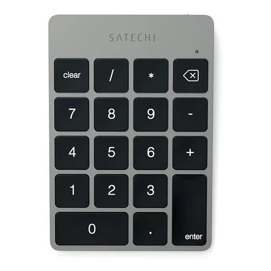 Teclado Numérico Satechi St-salkpm Bluetooth Recargable , Ultra Delgado, Compatible Con Macbook / iPad / iMac , Color Space Gray