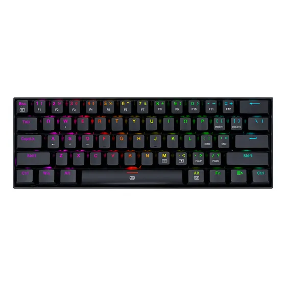 Teclado gamer Redragon Dragonborn K630 QWERTY inglés US color negro con luz RGB Brown Switch