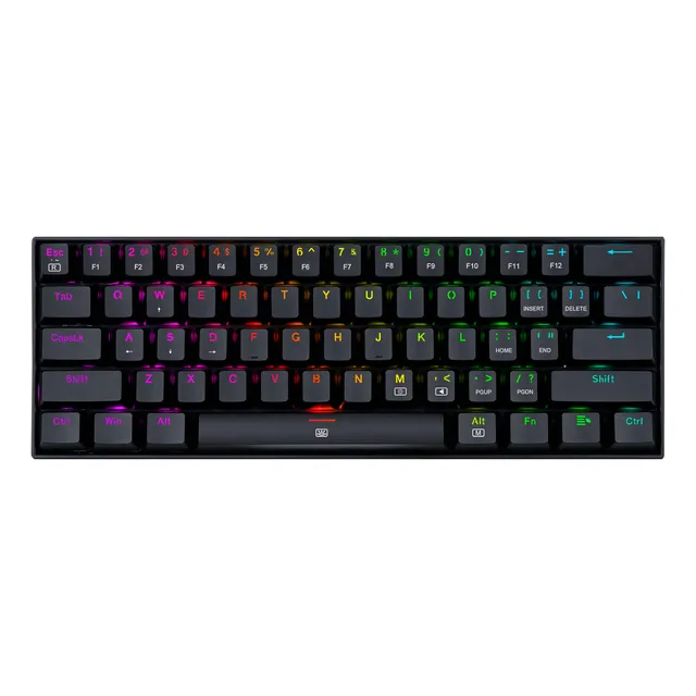 Teclado gamer Redragon Dragonborn K630 QWERTY inglés US color negro con luz RGB Brown Switch