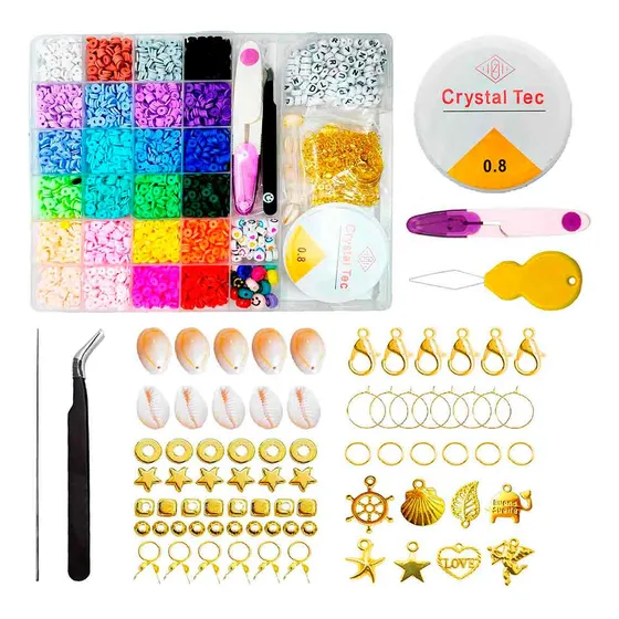 Kit Completo Armado De Pulseras Con Tanza Y Mostacillas.