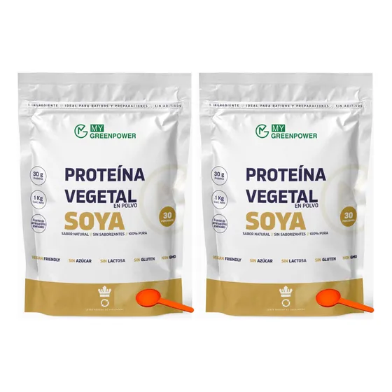 Pack 2 Kg. Proteína Vegana 100% Soya 0% Azúcar Envio Gratis 