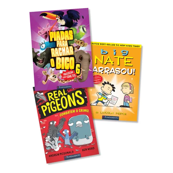 Kit Engraçado: Piadas Para Rachar O Bico + Big Nate + Real Pigeons