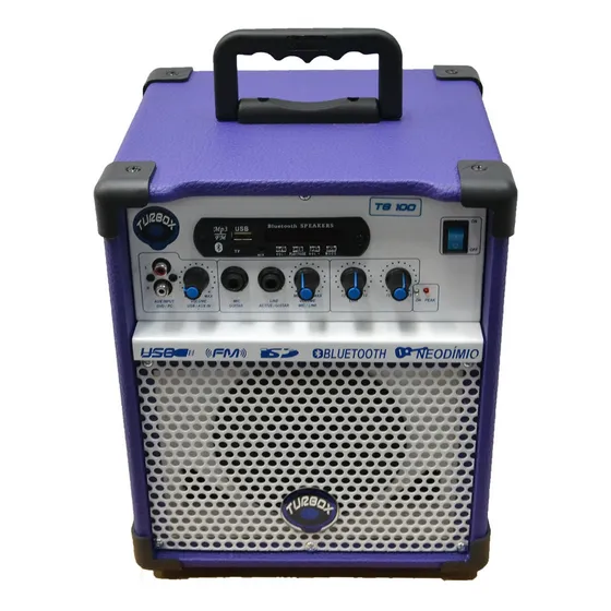 Caixa De Som Leacs Turbox Multiuso 40w Tb100 Bluetooth Roxo