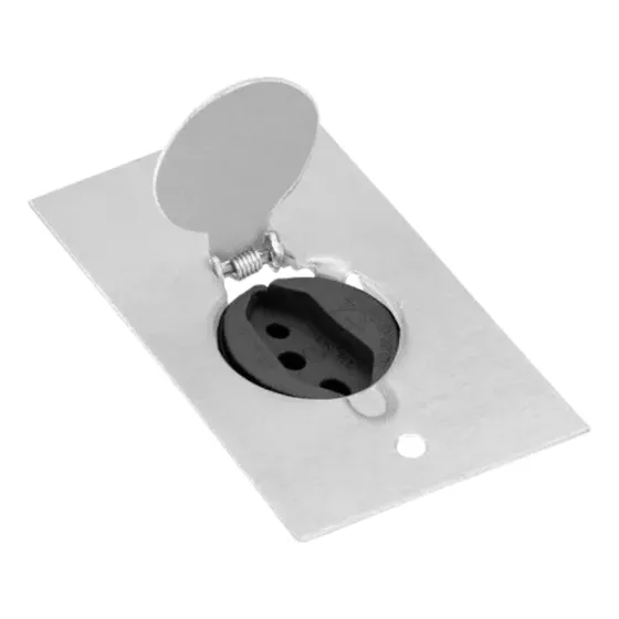 Placa Piso 4x2 Tomada Alumínio + Tomada 20a/10a