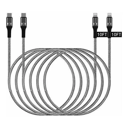 Usb Lightning Ft Para iPhone 12 Pro Max Mini 2 Unidad Largo