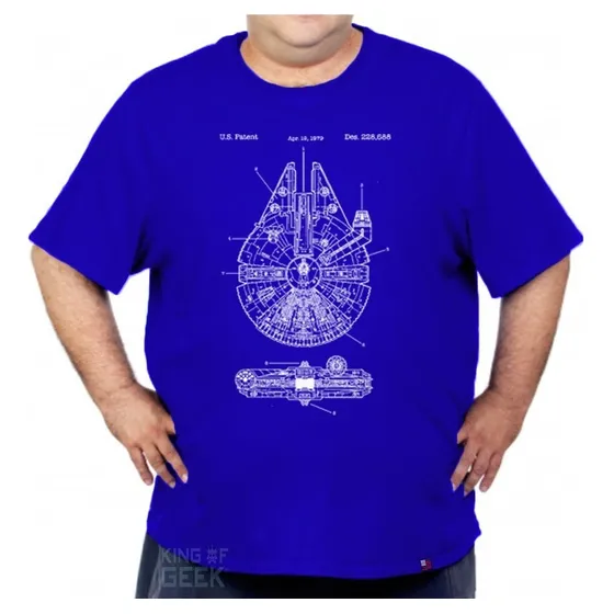 Camiseta Plus Size Millenium Falcon Star Wars Han Solo Geek