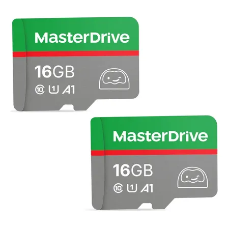 2 Cartões Micro Sd 16gb Masterdrive Classe 10 A1 Câmera