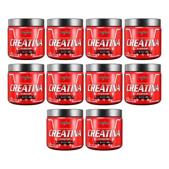 10 Potes Creatina 300g Integral Medica Hardcore - Atacado
