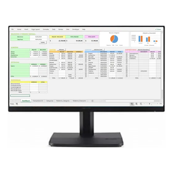 Planilha Para Controle De Gastos Pessoais Com Dashboard