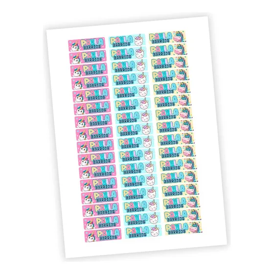 42 Etiquetas Escolares 5x1.5cm Lavables
