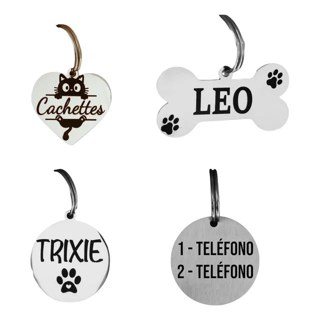 Chapitas Acero Para Gatos Perros Grabado Láser !!!