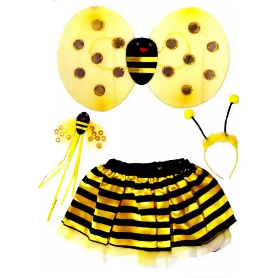 Disfraz Abejita Hada Niña Tutu Falda Diadema Halloween 