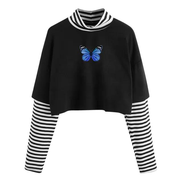 Tops Corto Manga Larga Para Mujer Camiseta Cuello Redondo