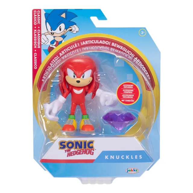 Kuckles Nudillos Figura 10cm Con Purple Chaos Emerald Sonic