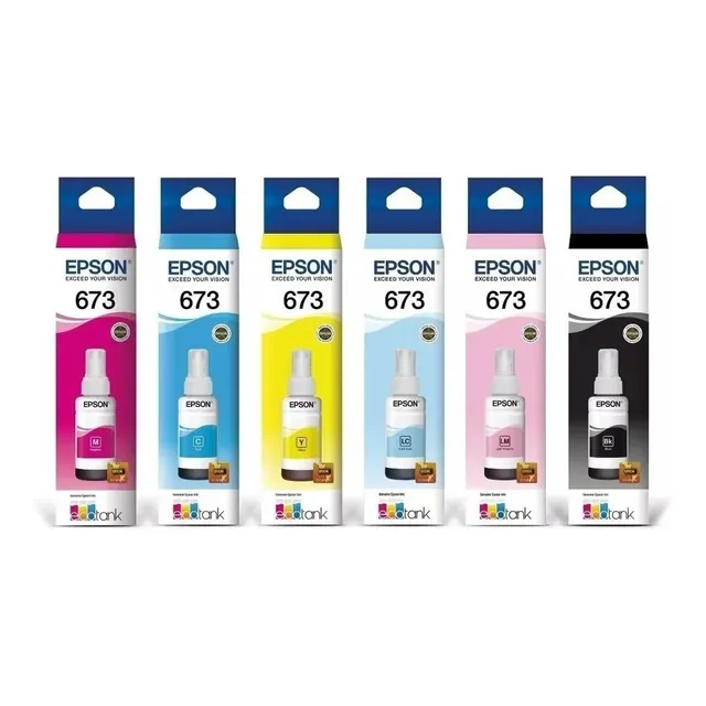 6 Pack Botella Tinta Epson T673 Ecotank L805 L810 L850 L1800