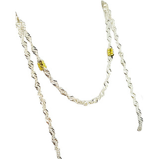 Cadena Singapur Plata 925 Con Apliques En Oro Gtia Mujer G30 Cadena Singapur Plata 925 Con Apliques En Oro Gtia Mujer G30