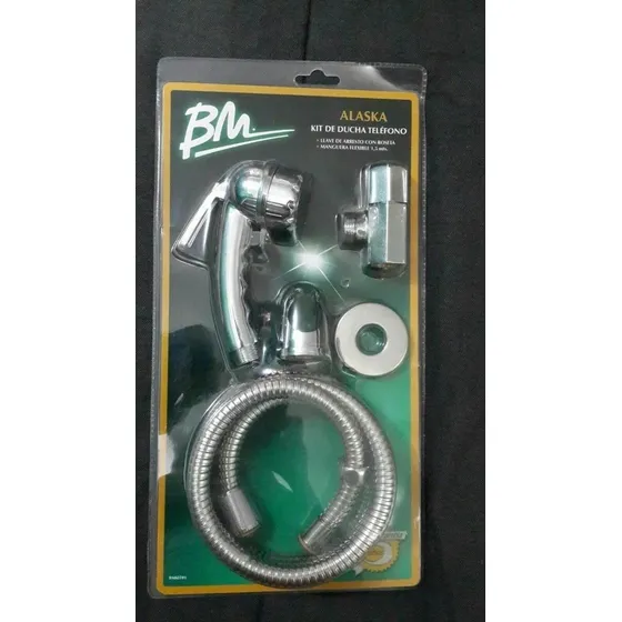 Bm Alaska Kit Ducha Teléfono Llave Arresto Roseta Manguera