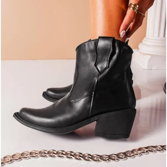 Texanas Mujer Araquina Bota Plataforma Negros Comodos Raijin