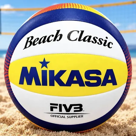 Bola De Vôlei De Praia Mikasa Beach Classic Bvc Fivb Oficial Amerelo/branco/azul