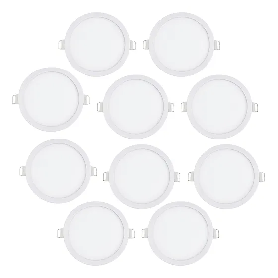 Panel Led Embutir 18w Circular Blanco 22cm 1440lm Pack X 10