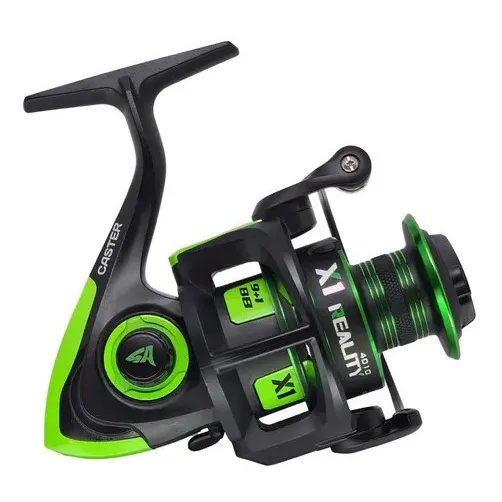 Reel Frontal Caster Reality 4010 X1 Variada Rio Mar 10 Rulemanes Color Negro y Verde