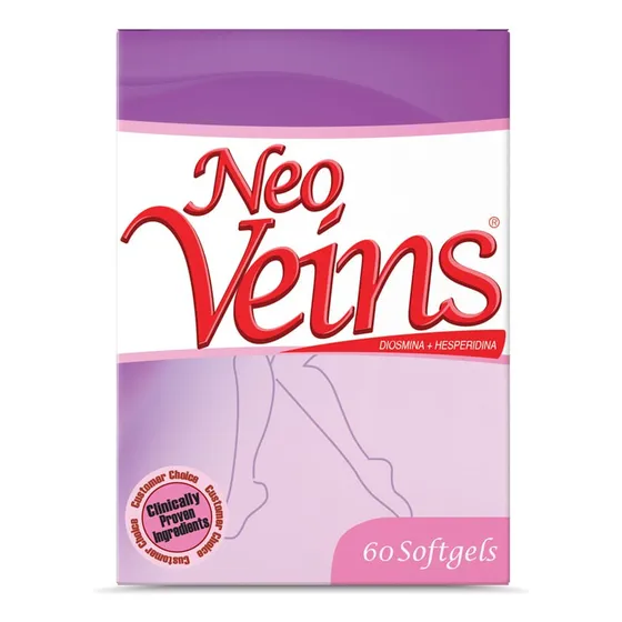 Neoveins 500 Mg Diosmin + Hesperidin 60 Softgels Healthy