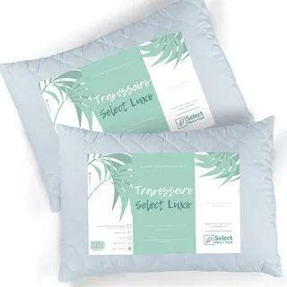 Kit 2 Travesseiros Select Luxo Fibra Antialérgica 70cm E 50cm Branco Kit 2 Travesseiros Select Luxo Fibra Antialérgica 70cm E 50cm Branco