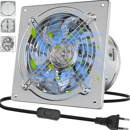 Exaustor Axial 150mm Alta Velocidade Para Cozinha Banheiro 220v Prateado