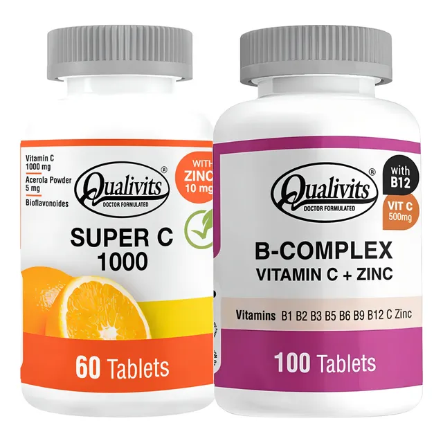 Super Vitamina C + B Complex + Zinc + B12 - Qualivits Sabor Sin Sabor