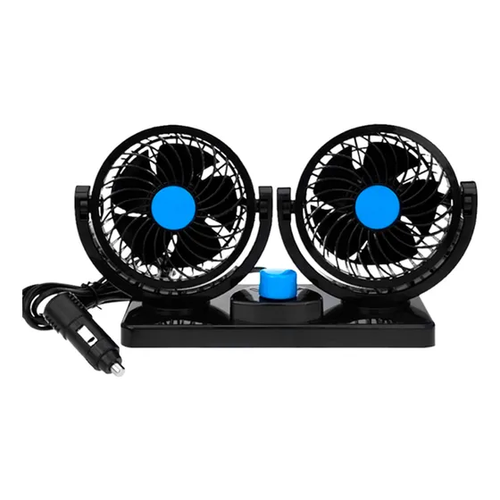 Ventilador Portátil  Doble  Para Carro 12v Rotación 360o