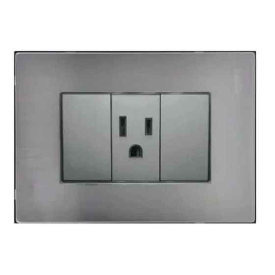 Toma Corriente Sencillo Con Tierra 125v~15a Igoto Acero Inox