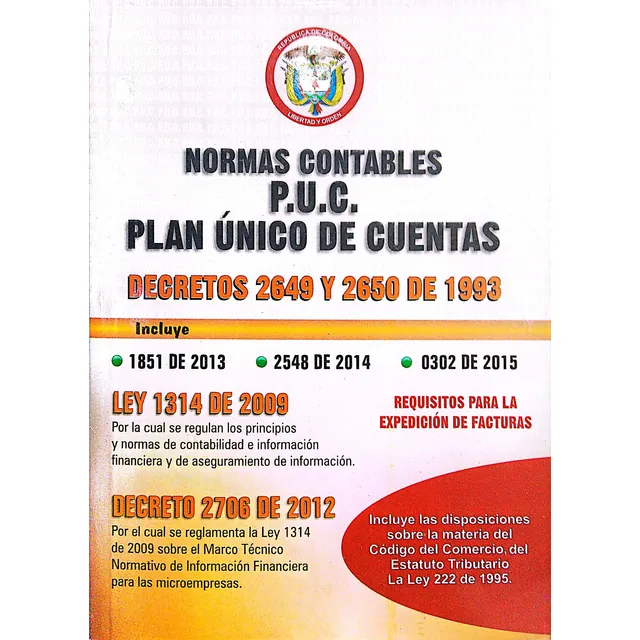 Normas Contables  P.u.c. Plan Único De Cuentas Edición 2025