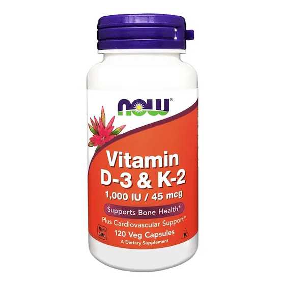 Vitamina D-3 Y K-2 De Supplement Now Foods, 120 Cápsulas Veg