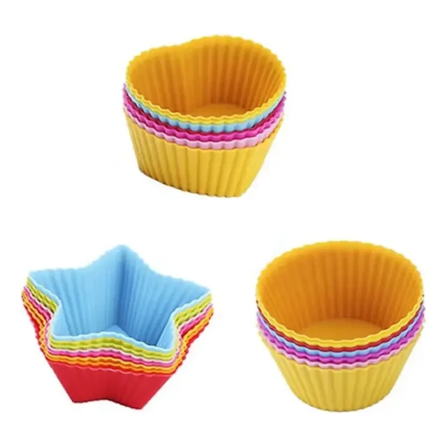 Forminhas De Silicone Cupcake 18uni. Estrela Coração Redondo