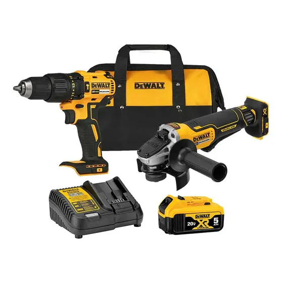 Combo Rotomartillo Y Esmeriladora 20v Dck248p1 Dewalt Color Amarillo